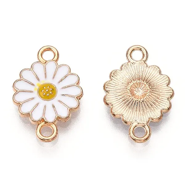Zinc Alloy Enamel Sunflower Connector Charms