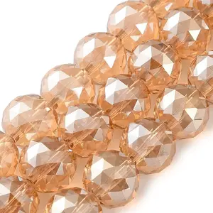 Transparent Electroplate Glass Beads Strands