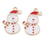 Christmas Theme Barrel Plating Alloy Enamel Pendants