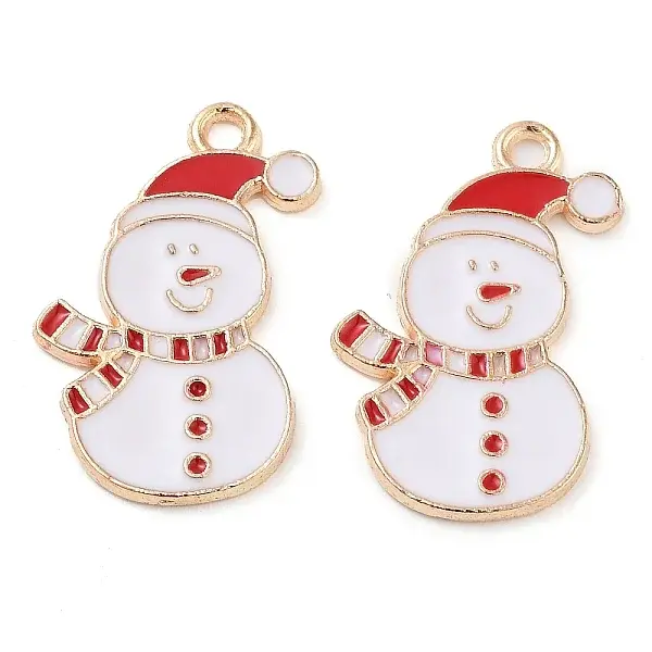 Christmas Theme Barrel Plating Alloy Enamel Pendants