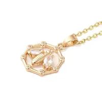Brass Micro Pave Cubic Zirconia Pendant Necklaces for Women
