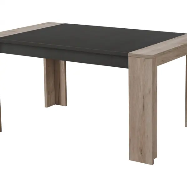 Jedálenský stôl robert 155x90cm - dub sivý/čierna