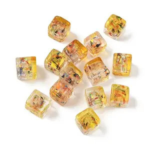 Baking Painted Handmade Gold Sand Lampwork Beads