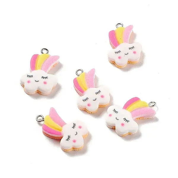 Opaque Resin Star with Cloud Pendants