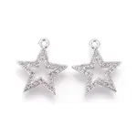 Brass Micro Pave Cubic Zirconia Pendants