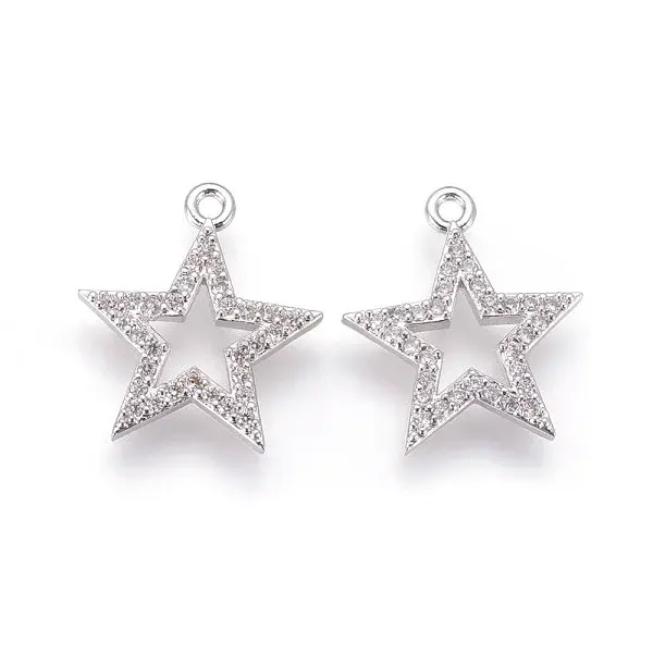 Brass Micro Pave Cubic Zirconia Pendants