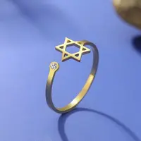 304 Stainless Steel Micro Pave Cubic Zirconia Open Cuff Rings