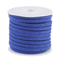 3x1.5mm Blue Flat Faux Suede Cord