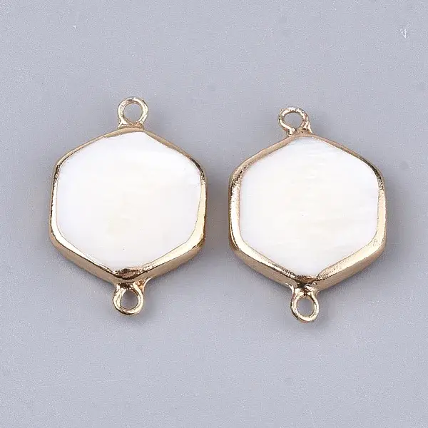 Electroplate Freshwater Shell Links connectors