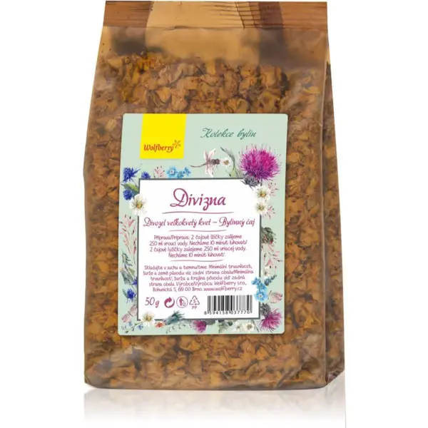 Wolfberry Kolekce bylin Divizna květ bylinný čaj pro normální funkci dýchacího systému 50 g