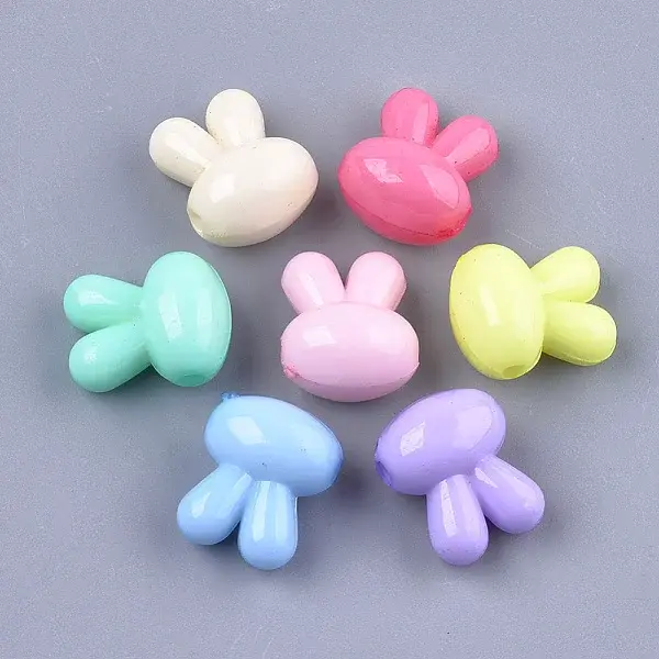 Opaque Solid Color Bunny Acrylic Beads