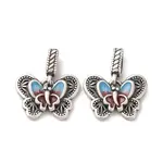 Fine Silver Colorful Enamel Butterfly Charms