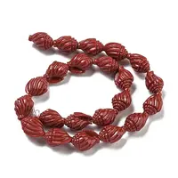 Synthetic Coral Carved Beads Strands