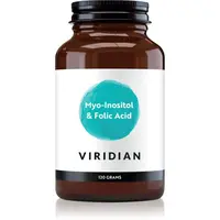 Viridian Nutrition Myo-Inositol & Folic Acid prášek na přípravu nápoje pro podporu správné hormonální činnosti pro ženy 120 g