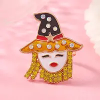 Unique Witch Alloy Rhinestone Cuff Rings