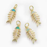 Brass Micro Pave Cubic Zirconia Pendants