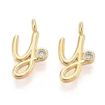 Brass Micro Pave Cubic Zirconia Charms