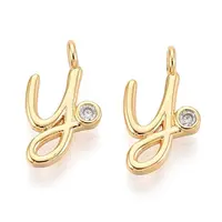 Brass Micro Pave Cubic Zirconia Charms