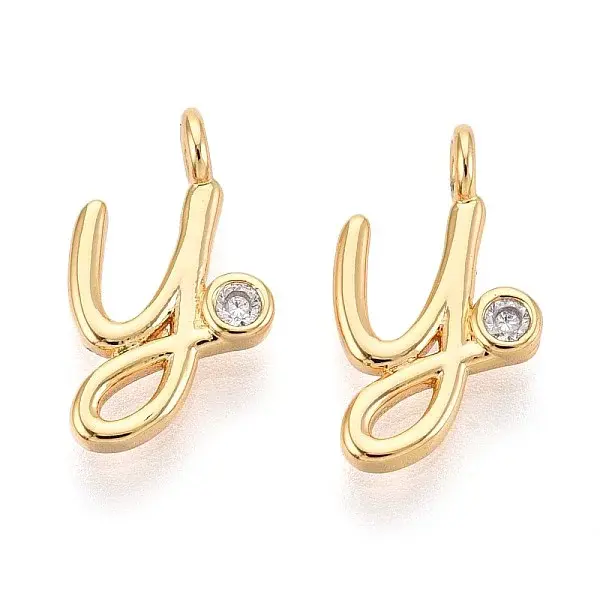 Brass Micro Pave Cubic Zirconia Charms