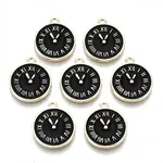 Clock Alloy Enamel Pendants