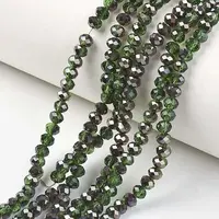 Electroplate Transparent Glass Beads Strands