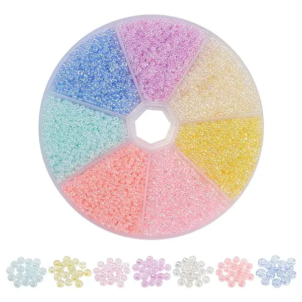 7000Pcs 7 Style Opaque Colours Glass Seed Beads