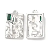 Brass Micro Pave Cubic Zirconia Pendants