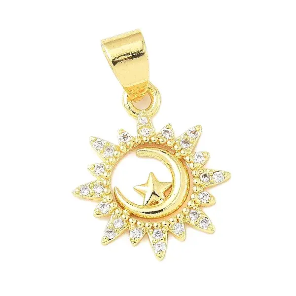 Brass Micro Pave Cubic Zirconia Pendants