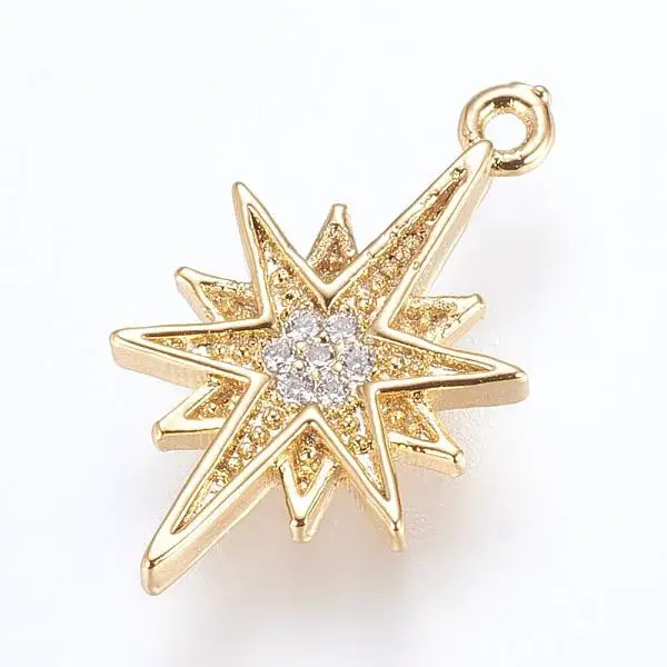 Brass Micro Pave Cubic Zirconia Pendants