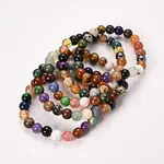 Natural & Synthetic Mixed Stone Beaded Stretch Bracelets