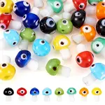 32Pcs 8 Colors Handmade Evil Eye Lampwork Beads