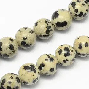 Natural Dalmatian Jasper Stone Bead Strands