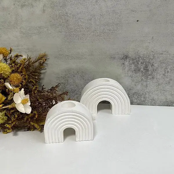 DIY Bohemian Style Rainbow Arch Candlestick Silicone Molds