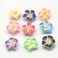 Handmade Polymer Clay 3D Flower Plumeria Beads