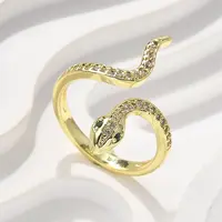 Brass Micro Pave Cubic Zirconia Cuff Rings for Women