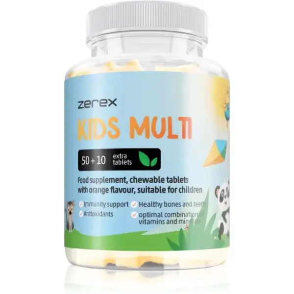 Zerex Kids Multi žvýkací tablety pro podporu imunitního systému pro děti 60 tbl