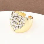 Brass Micro Pave Cubic Zirconia Cuff Rings