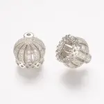 Brass Micro Pave Cubic Zirconia Beads