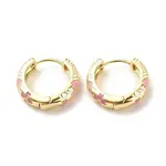 Flower Enamel Hoop Earrings