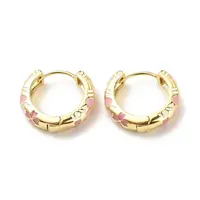 Flower Enamel Hoop Earrings