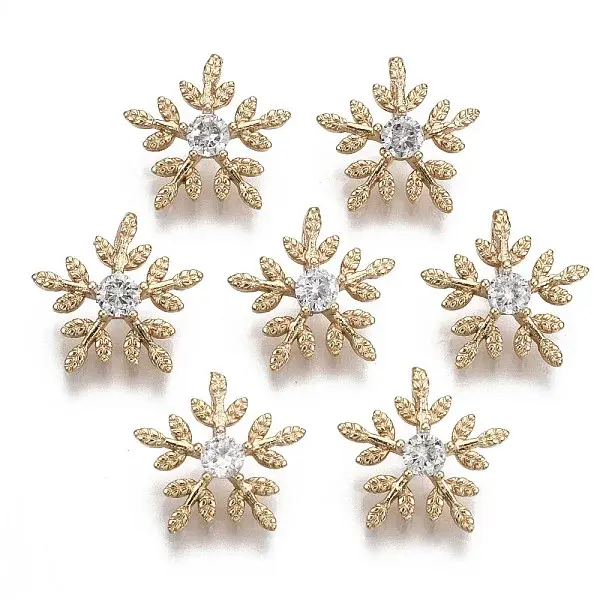 Brass Micro Pave Cubic Zirconia Charms