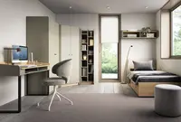 Velký studentský pokoj rudy - zelená/dub písečný