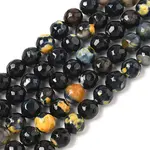 Faceted Natural Fire Crackle Agate Beads Strands