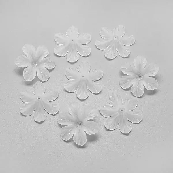 6-Petal Transparent Acrylic Bead Caps