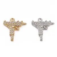 Brass Micro Pave Cubic Zirconia Pendants