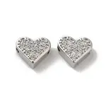 Rack Plating Brass Micro Pave Cubic Zirconia Beads