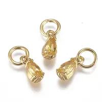 Brass Micro Pave Cubic Zirconia Charms