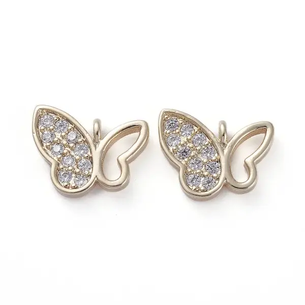 Brass Micro Pave Cubic Zirconia Pendants