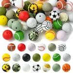 20 Styles Round Silicone Focal Beads