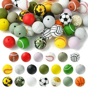 20 Styles Round Silicone Focal Beads